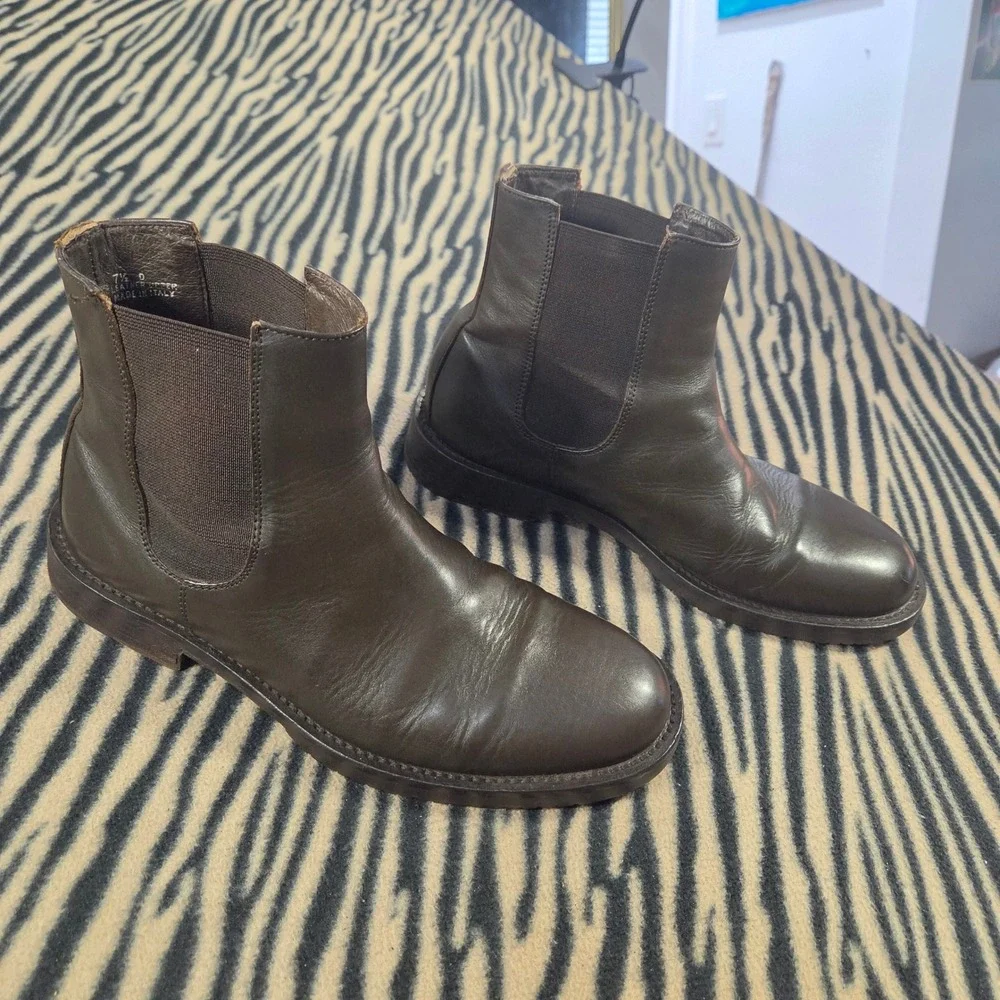 Vintage 90s Banana Republic Mens 7.5 D Italian Leather Chelsea Boots Dark Brown